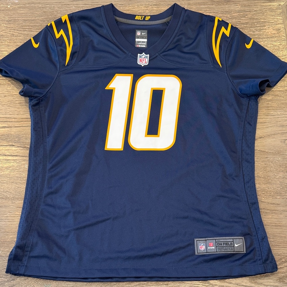 Justin Herbert L.A Chargers Nike NFL 10 NAVY Blue Jersey with Yellow Highlights